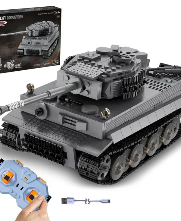 Jamara 402894 Cada Panzer Tiger 1:35 Σετ Δομικών Τετραγώνων 925 Κομμάτια Γκρι Τηλεχειριστό Δεξαμενή