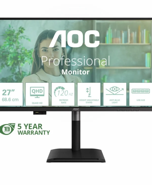 AOC Q27P4U IPS HDR Monitor 27" QHD 2560x1440 με Χρόνο Απόκρισης 4ms GTG