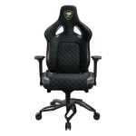 Cougar Titan Pro V2 Gold F Υφασμάτινη Καρέκλα Gaming με Ρυθμιζόμενα Μπράτσα Μαύρη CGR-T2F-GLB