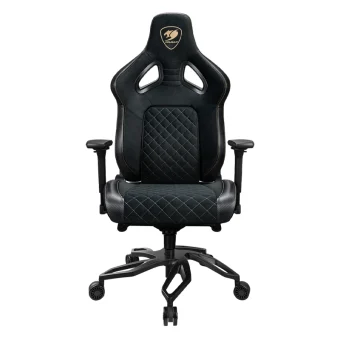 Cougar Titan Pro V2 Gold F Υφασμάτινη Καρέκλα Gaming με Ρυθμιζόμενα Μπράτσα Μαύρη CGR-T2F-GLB