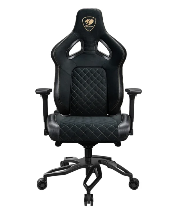 Cougar Titan Pro V2 Gold F Υφασμάτινη Καρέκλα Gaming με Ρυθμιζόμενα Μπράτσα Μαύρη CGR-T2F-GLB
