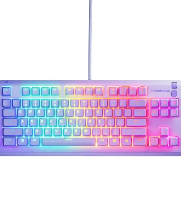 SteelSeries APEX 3 TKL Gaming Πληκτρολόγιο Tenkeyless με Φωτιζόμενα πλήκτρα (Αγγλικό US) Μωβ 64940