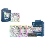 Montech Reverse Blade Case Fan 76.2mm (1600rpm / 59cfm) με ARGB Φωτισμό και Σύνδεση 4-Pin PWM / 3-Pin 3τμχ Λευκό RX120 PWM WHITE 3 IN 1