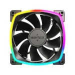 Montech Reverse Blade Case Fan 76.2mm (59cfm) με ARGB Φωτισμό και Σύνδεση 4-Pin PWM / 3-Pin 3τμχ RX120 PWM BLACK 3 IN 1 - Image 2