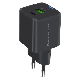 Conceptronic Φορτιστής Χωρίς Καλώδιο με Θύρα USB-A και Θύρα USB-C 20W Power Delivery / Quick Charge 3.0 / Quick Charge 2.0 Μαύρος (ALTHEA15B)