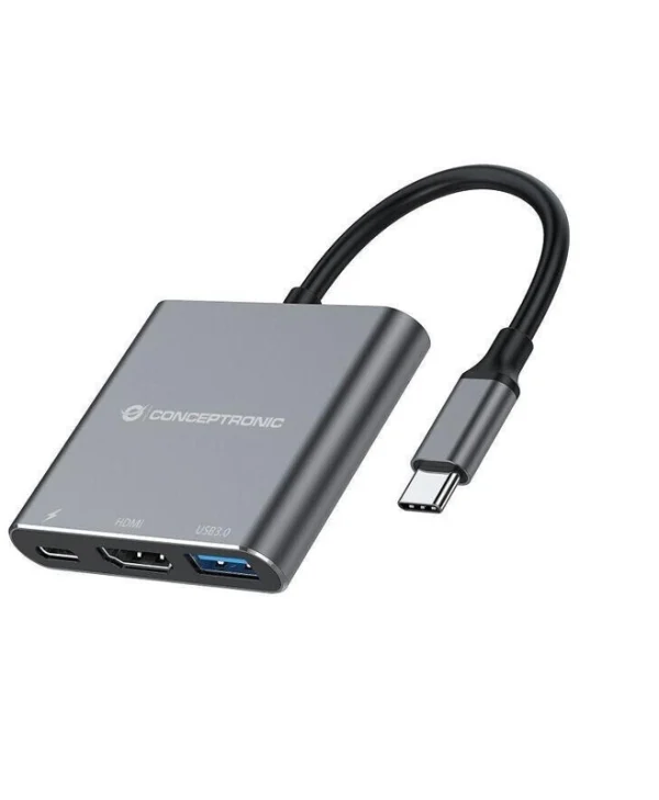 Conceptronic USB-C Docking Station με HDMI 4K PD Γκρι (DONN18G)