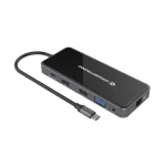 Conceptronic USB-C Docking Station με HDMI 4K PD Ethernet και συνδεση 2 Οθονών Μαύρο (DONN15G)