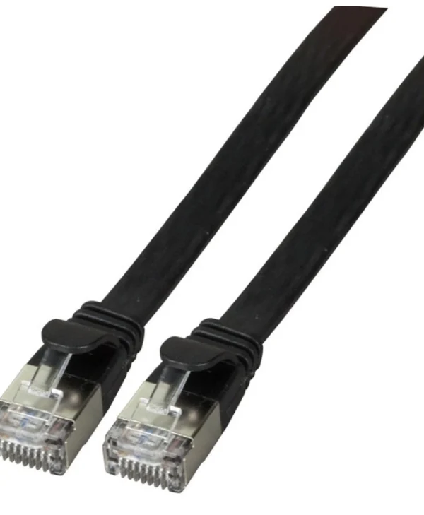 EFB Flat U/UTP Cat.6a (Gigabit) Καλώδιο Δικτύου Ethernet 1m Μαύρο K8107SW.1