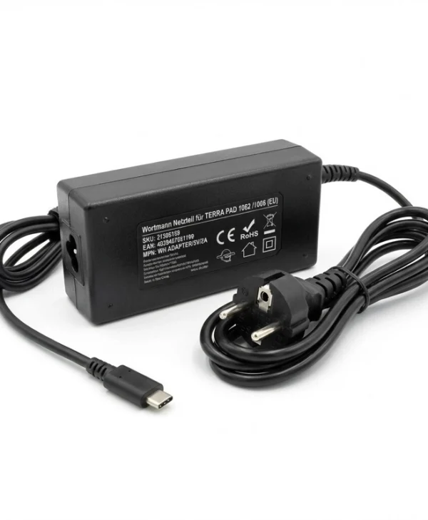 Wortmann Power Supply Terra Pad 1062/1006 Eu Usb Type C WH ADAPTER/5V/2A