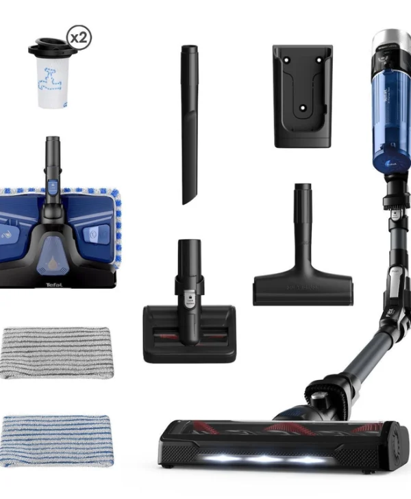 Tefal X-Force Flex 9.60 Aqua Επαναφορτιζόμενη Σκούπα Stick 18V Μαύρη TY20C7