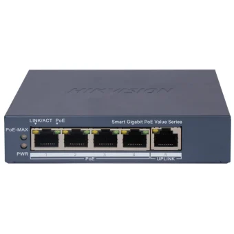Hikvision DS-3E1505P-EI/M Unmanaged L2 PoE+ Switch με 5 Θύρες Gigabit (1Gbps) Ethernet
