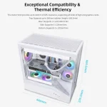 Lian Li Vector V100 Gaming Midi Tower Κουτί Υπολογιστή με Πλαϊνό Παράθυρο και ARGB Φωτισμό Λευκό G99.V100RW.01 - Image 4