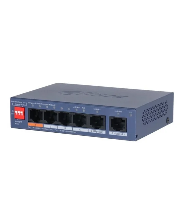 Dahua CS4006-4GT-60 V2 Managed L2 PoE Switch με 6 Θύρες Gigabit (1Gbps) Ethernet CS4006-4GT-60-V2