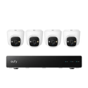 Κιτ Βιντεοεπιτήρησης Eufy Security Nvr Poe E41 Ανάλυση 4k Ζουμ 5× Τεχνητή Νοημοσύνη Νυχτερινή Όραση Χρώματος 4 Κάμερες Turret E8P10321