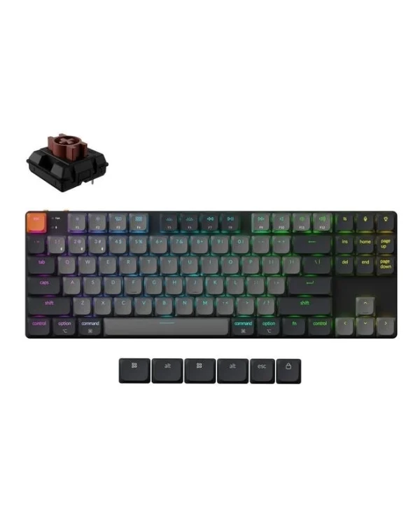 Keychron K1 QMK K1X-B3 Ασύρματο Gaming Μηχανικό Πληκτρολόγιο με Keychron Milk POM Brown διακόπτες και RGB φωτισμό (Αγγλικό US)