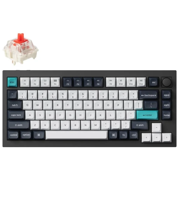 Keychron Q1M-M1 Max Q1M-M1 Ασύρματο Gaming Μηχανικό Πληκτρολόγιο 75% με Gateron Jupiter Red διακόπτες και RGB φωτισμό (Αγγλικό US)
