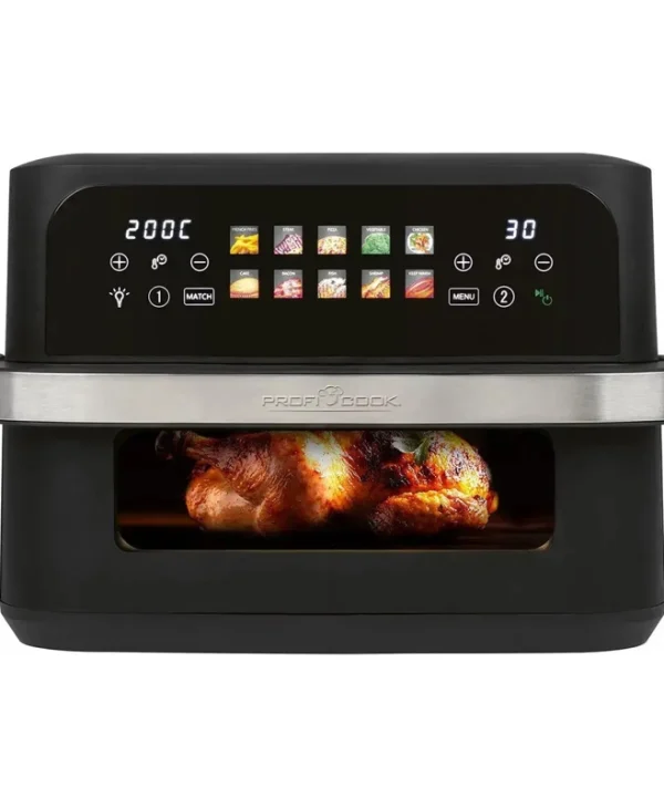 Profi Cook Air Fryer με Διπλό Αποσπώμενο Κάδο 10lt Μαύρο 501313