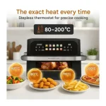 Profi Cook Air Fryer με Διπλό Αποσπώμενο Κάδο 10lt Μαύρο 501313 - Image 7
