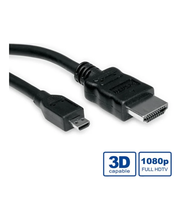 Roline HDMI 1.4 High Speed 1080p 120Hz Cable HDMI male - micro HDMI male 2m Μαύρο 11.99.5581