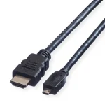 Roline HDMI 1.4 High Speed 1080p 120Hz Cable HDMI male - micro HDMI male 2m Μαύρο 11.99.5581 - Image 3