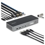 StarTech Dock / USB-A / USB-C Docking Station με HDMI/DisplayPort 4K PD Ethernet και σύνδεση 2 Οθονών Μαύρο (DK30C2DPEPRUE)