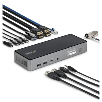StarTech Dock / USB-A / USB-C Docking Station με HDMI/DisplayPort 4K PD Ethernet και σύνδεση 2 Οθονών Μαύρο (DK30C2DPEPRUE)