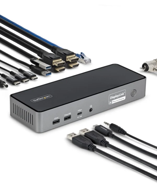 StarTech Dock / USB-A / USB-C Docking Station με HDMI/DisplayPort 4K PD Ethernet και σύνδεση 2 Οθονών Μαύρο (DK30C2DPEPRUE)