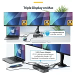 StarTech Dock / USB-A / USB-C Docking Station με HDMI/DisplayPort 4K PD Ethernet και σύνδεση 2 Οθονών Μαύρο (DK30C2DPEPRUE) - Image 3