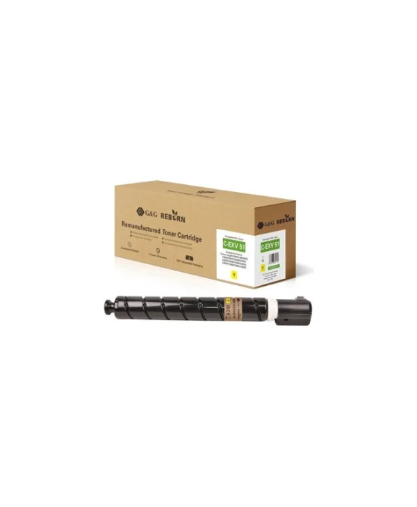 G&G Συμβατό Toner για Laser Εκτυπωτή Canon Canon C-exv 51 (0484c002) Κίτρινο 22051