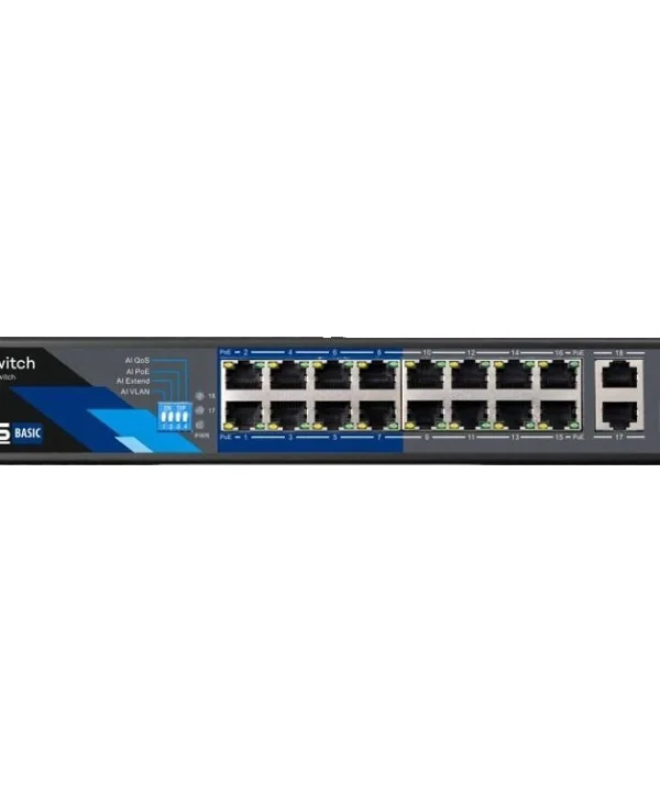 BCS BCS-B-SP1602G-1SFP L2 PoE Switch με 16 Θύρες Gigabit (1Gbps) Ethernet