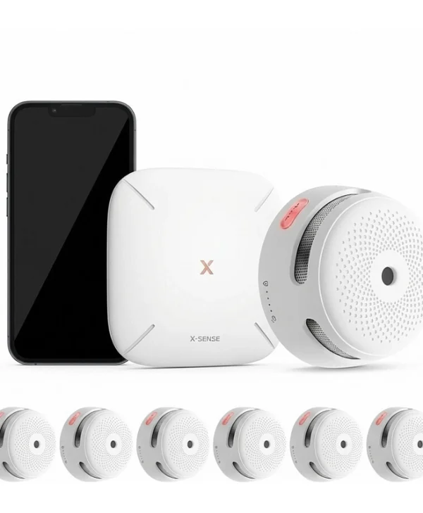Ανιχνευτής Καπνού X-sense Fs61 6 1 Rf Smoke Detector Set Gateway 6×xs01-m 1×sbs50 X-SENSE-FS61-6-1-RF-RAUCHMELDER-SET-MIT-GATEWAY