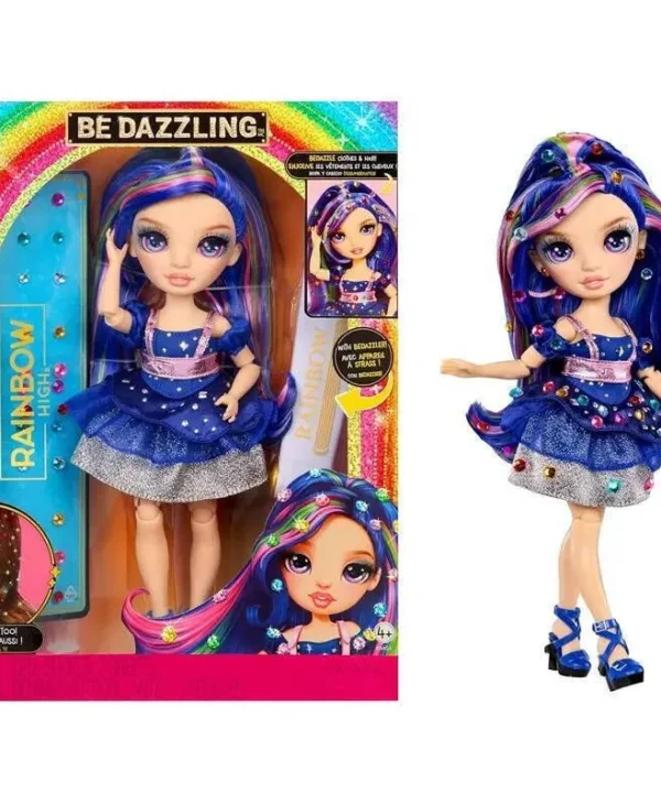 Mga Rainbow High Genevieve Bleue Doll 28cm Blue Hair Colored Highlights Accessory Set 597810-EUC-V