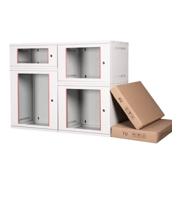 Επίτοιχη Καμπίνα 12u Βάθος 600mm ''flat Pack'' Light Grey STEEL-12U6060-LG-F
