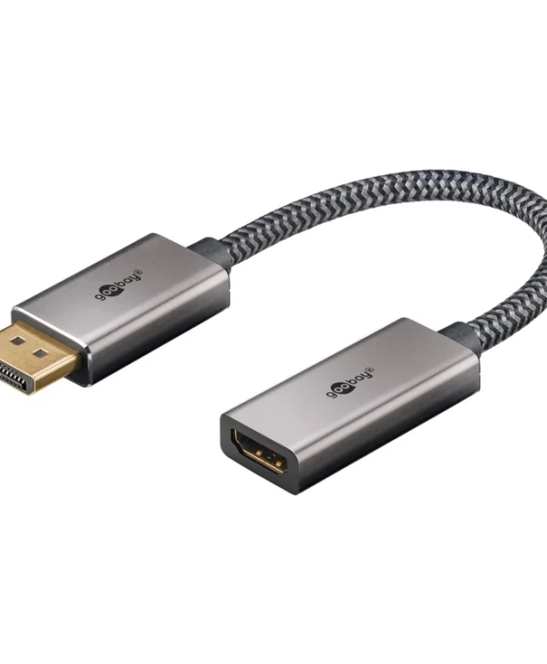Goobay Μετατροπέας DisplayPort / HDMI male σε DisplayPort / HDMI female Γκρι 1τμχ 75271