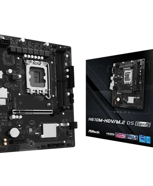 ASR H610M-HDV/M.2 D5 rev. 5.0 Motherboard Micro ATX με Intel 1700 Socket 90-MXBTU0-A0UAYZ