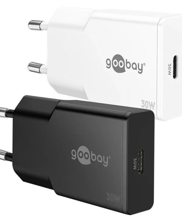 Goobay Φορτιστής Χωρίς Καλώδιο GaN με Θύρα USB-C 30W Power Delivery Λευκός (75736)