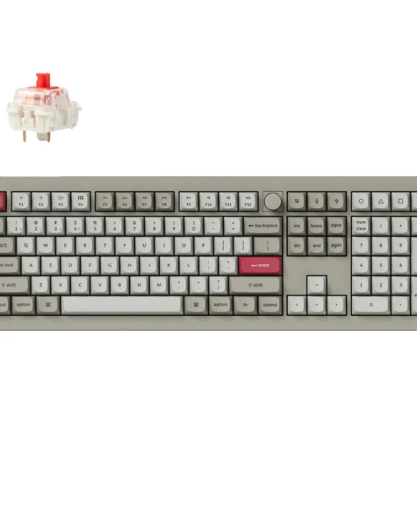 Keychron V6 Max Retro V6M-R1 V6M-R1 Gaming Μηχανικό Πληκτρολόγιο με RGB φωτισμό (Αγγλικό US) Γκρι