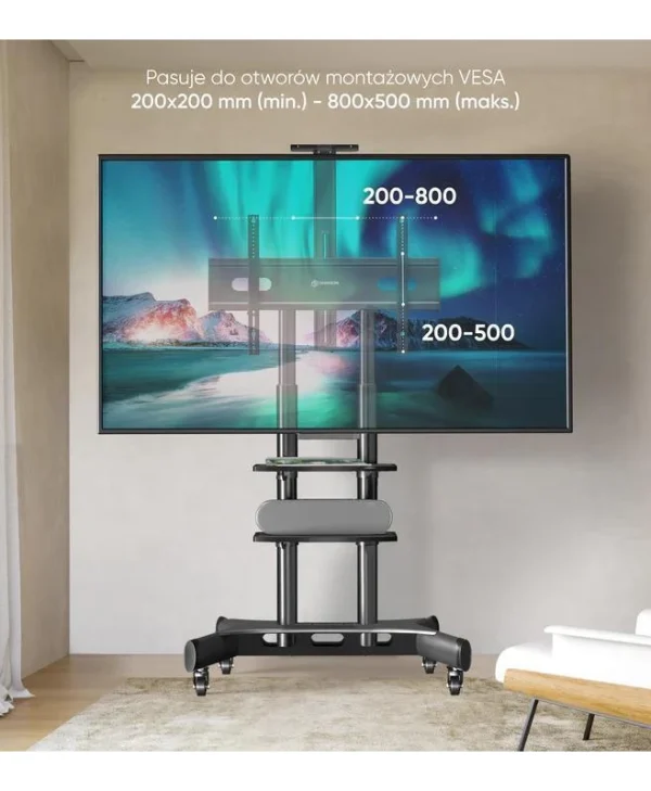 Onkron Βάση Τηλεόρασης Δαπέδου έως 86" και 90kg Μαύρο TS1881-B