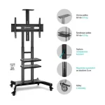 Onkron Βάση Τηλεόρασης Δαπέδου έως 86" και 90kg Μαύρο TS1881-B - Image 4