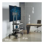 Onkron Βάση Τηλεόρασης Δαπέδου έως 86" και 90kg Μαύρο TS1881-B - Image 6