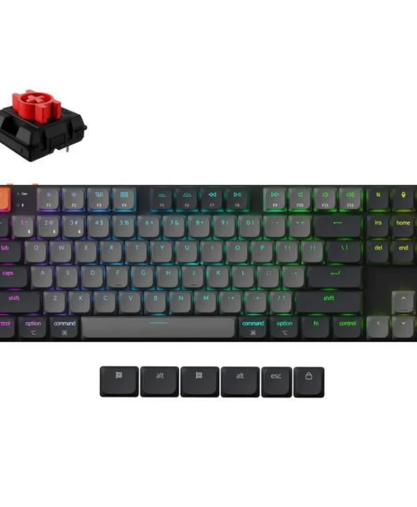 Keychron K1 V6 QMK K1X-H1 K1X-H1 Ασύρματο Gaming Μηχανικό Πληκτρολόγιο Tenkeyless με Keychron Red διακόπτες και RGB φωτισμό (Αγγλικό US)
