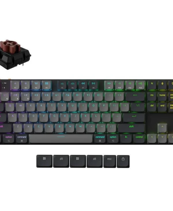 Keychron K1 V6 QMK K1X-H3 K1X-H3 Ασύρματο Gaming Μηχανικό Πληκτρολόγιο Tenkeyless με Keychron Brown διακόπτες και RGB φωτισμό (Αγγλικό US)