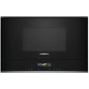 Siemens IQ700 Εντοιχιζόμενος Φούρνος Μικροκυμάτων 21lt Μαύρος BE732R1B1
