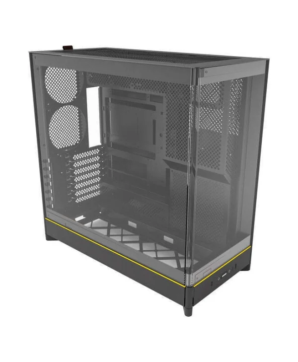 Montech HS02 Gaming Midi Tower Κουτί Υπολογιστή με Πλαϊνό Παράθυρο Μαύρο HS02 (B)