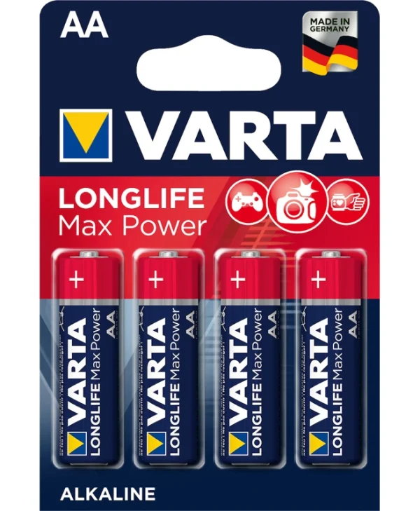 Varta Longlife Max Power Αλκαλικές Μπαταρίες AA 1.5V 4τμχ 04706101404