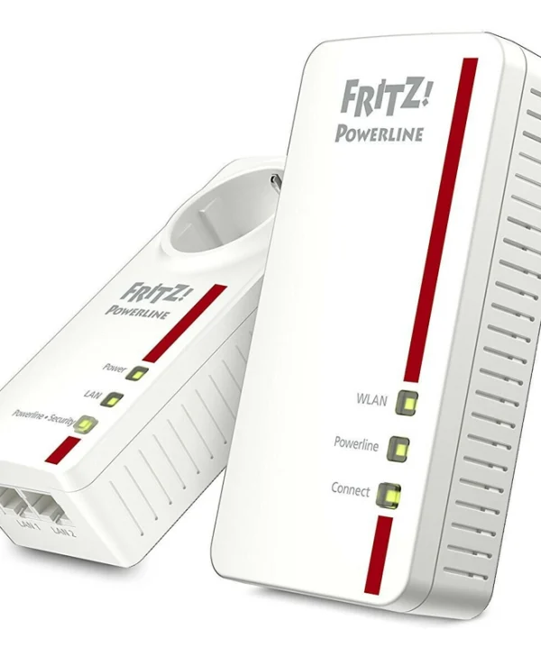 AVM Fritz!Powerline 1260E Powerline Διπλού Kit για Ασύρματη Σύνδεση Wi‑Fi 5 με Passthrough Πρίζα και 2 Θύρες Gigabit Ethernet 20002795