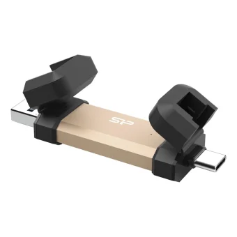 Silicon Power Ds72 250GB USB 3.2 SSD Stick με σύνδεση USB-A & USB-C Χρυσό SP250GBUC3S72VPG