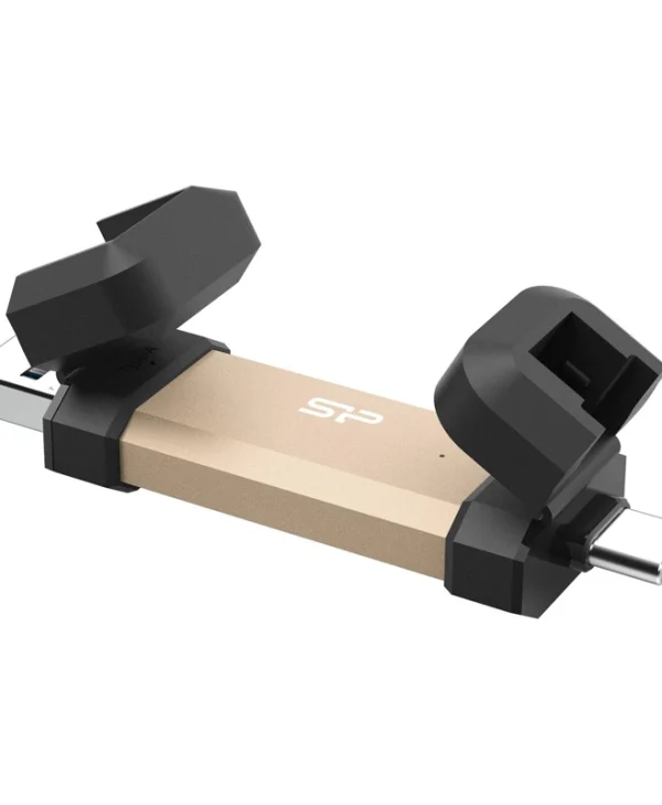Silicon Power Ds72 250GB USB 3.2 SSD Stick με σύνδεση USB-A & USB-C Χρυσό SP250GBUC3S72VPG
