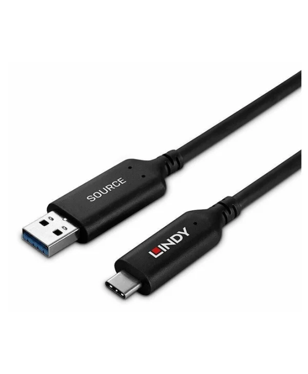 Lindy USB 3.2 Cable USB-C male - USB-A Μαύρο 10m 43395