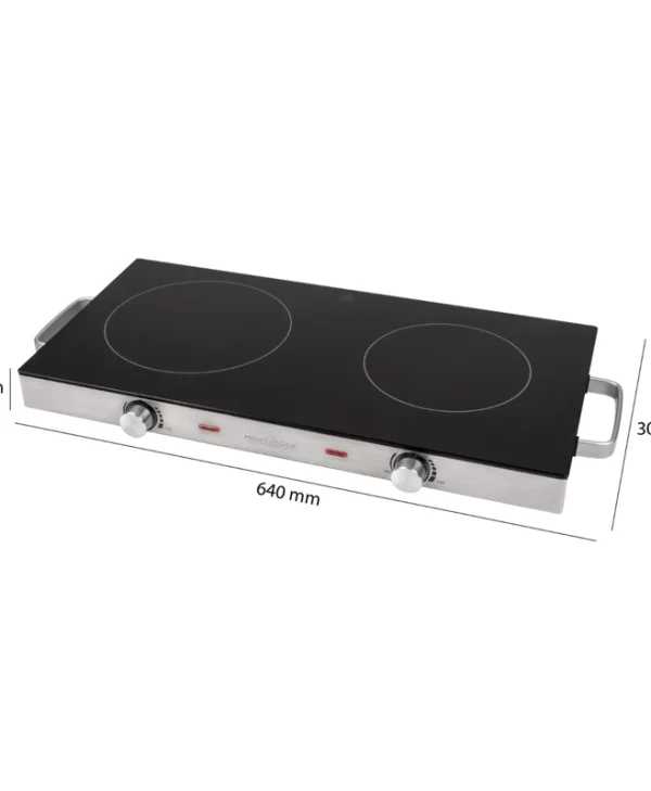 Profi Cook PC-DKP 1211 Επιτραπέζια Εστία Κεραμική Διπλή Μαύρη 501211